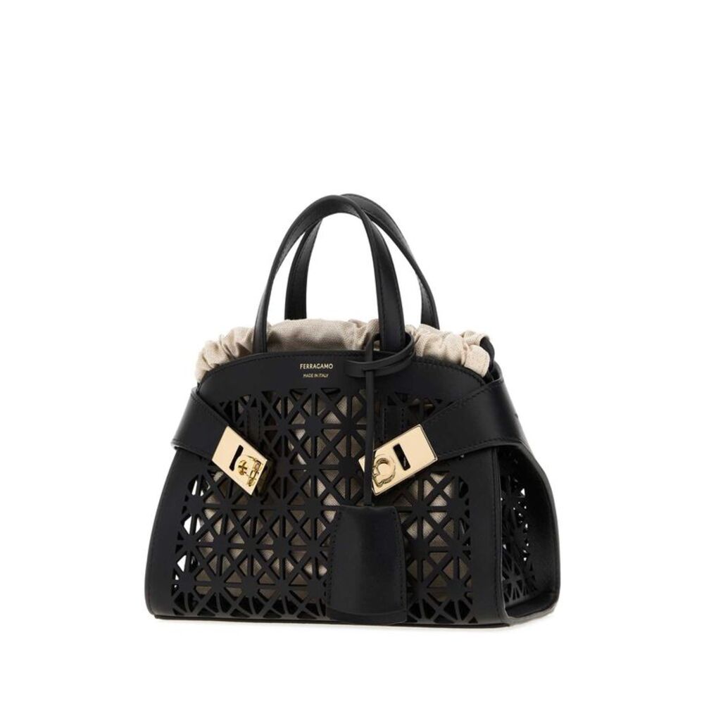 Salvatore Ferragamo Women Black Leather Mini Hug Handbag - Picture 2 of 2